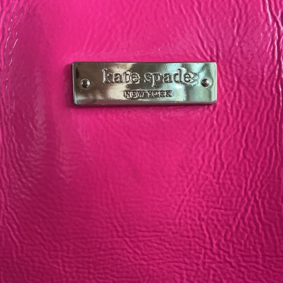 Vintage KATE SPADE New York Leather Tote Shoulder Bag Neon Pink Large - Picture 5 of 12